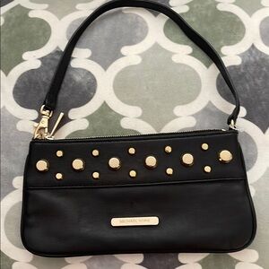 Michael Kors Black Leather and Gold Studded Bag